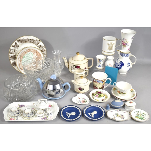 373 - A Collection of Various ceramics and Glassware to comprise Coalport Pageant Miniature Teawares, Shre... 