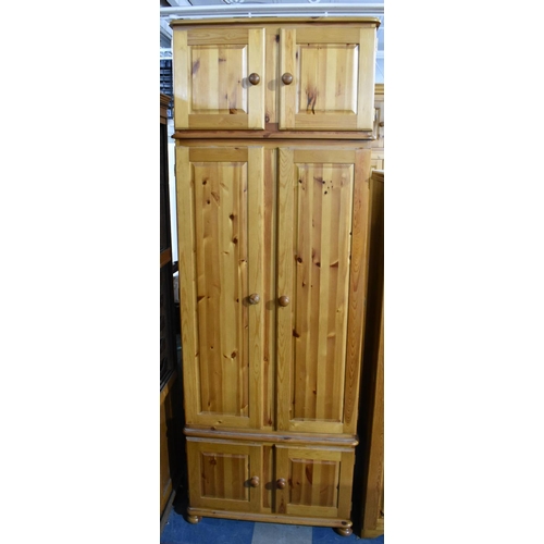 393 - A Modern Pine Bedroom Unit, 82cms Wide and 240cms High