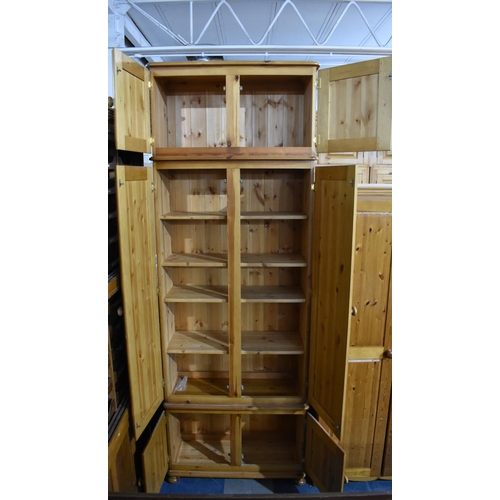 393 - A Modern Pine Bedroom Unit, 82cms Wide and 240cms High