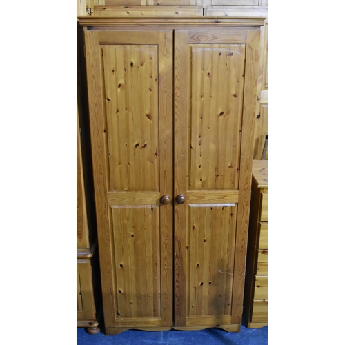 394 - A Modern Pine Wardrobe with Single Shelf, 86cms Wide and 180cms High