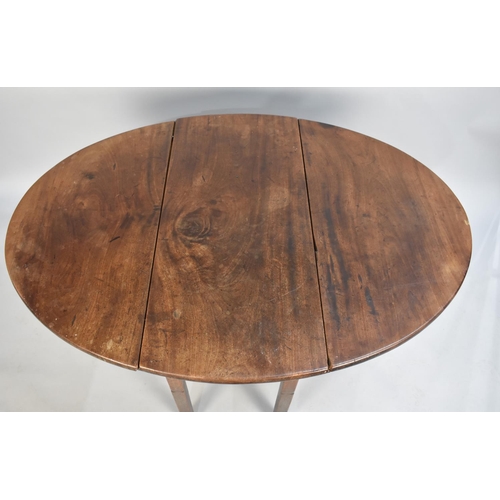 399 - A 19th Century Drop Leaf Mahogany Oval Topped Dining Table, 94cms Wide