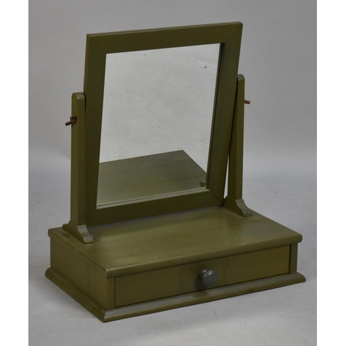 402 - A Repainted Swing Dressing Table Mirror on Plinth Base with Single Drawer, 40cms Wide