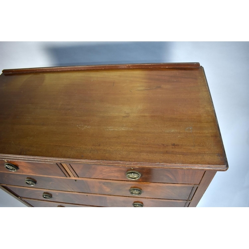 403 - An Edwardian Mahogany Bedroom Chest of Two Short and Three Long Drawers, Galleried Back, 114cms Wide