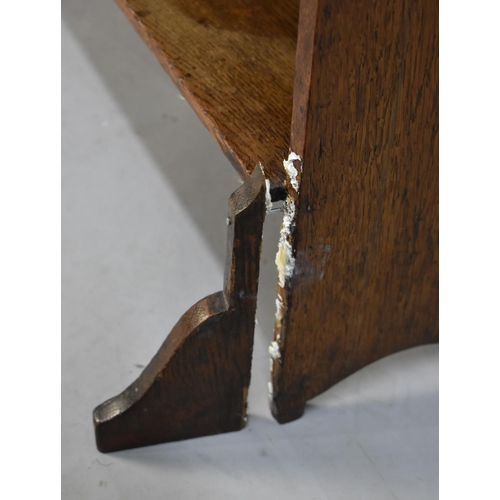 404 - An Edwardian Oak Fall Front Bureau/Bookcase, In Need of Attention, Galleried Back, 76cms Wide