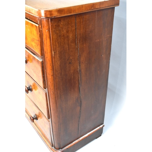 415 - An Edwardian Mahogany Bedroom Chest of Two Short and Three Long Drawers, Turned Wooden Handles, 102c... 