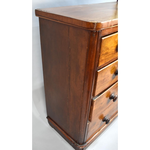 415 - An Edwardian Mahogany Bedroom Chest of Two Short and Three Long Drawers, Turned Wooden Handles, 102c... 