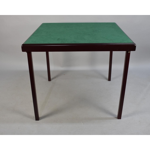 423 - A Modern Square Topped Card Table with Folding Legs, 82cms