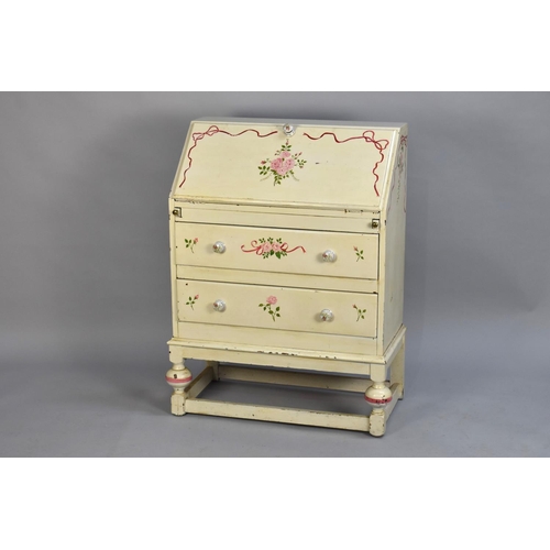 427 - A Painted Fall Front Bureau, 72cms Wide