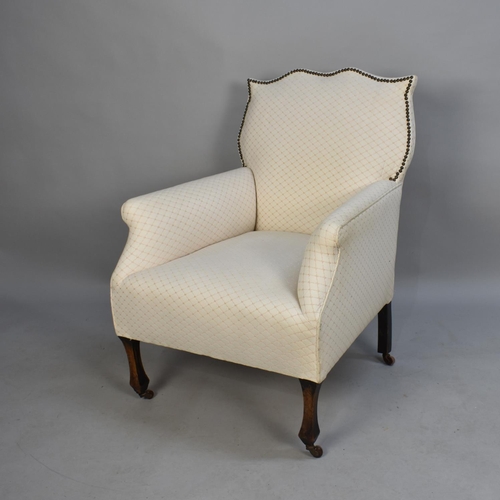 432 - A Reupholstered Edwardian Armchair