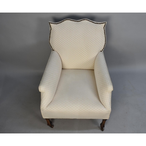 432 - A Reupholstered Edwardian Armchair