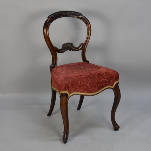 438 - A Late Victorian  Balloon Back Ladies Chair with Cabriole Front Supports