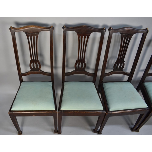 440 - A Set of Four Edwardian High Back Dining Chairs