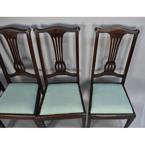 440 - A Set of Four Edwardian High Back Dining Chairs