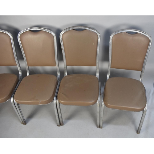 442 - A Set of Four Modern Metal Framed Dining Chairs