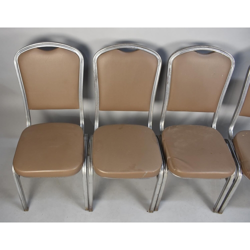 442 - A Set of Four Modern Metal Framed Dining Chairs