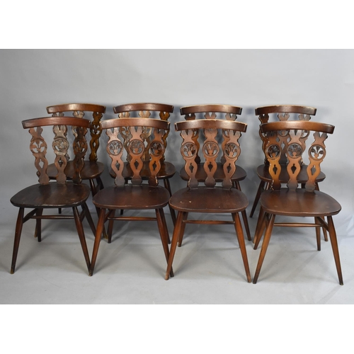 444 - A Collection of Five Ercol and Three Similar Dining Chairs