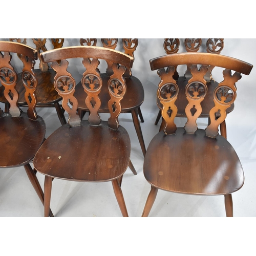 444 - A Collection of Five Ercol and Three Similar Dining Chairs