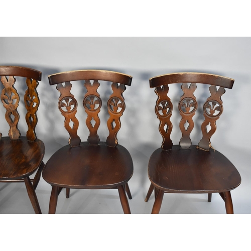 444 - A Collection of Five Ercol and Three Similar Dining Chairs