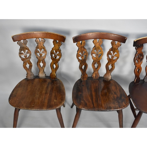 444 - A Collection of Five Ercol and Three Similar Dining Chairs