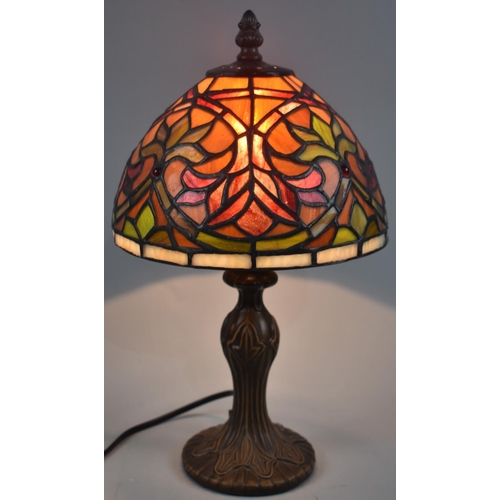 45 - A Modern Small Tiffany Style Table Lamp, 35cms High