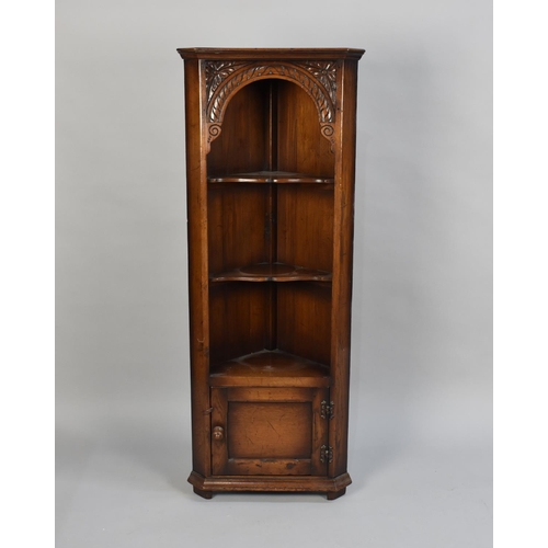 50 - A Mid 20th Century Oak Double Freestanding Corner Cabinet, Probably Old Charm, Base Cupboard with Pa... 