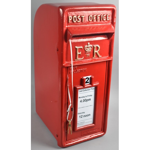 60 - A Reproduction Red Painted Heavy Metal Post Office Box, 29cms High and 24cms Wide, Plus VAT