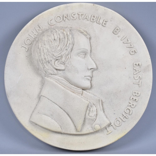 92 - A Circular Cast Plaster Relief Portrait of John Constable, 27.5cms Diameter