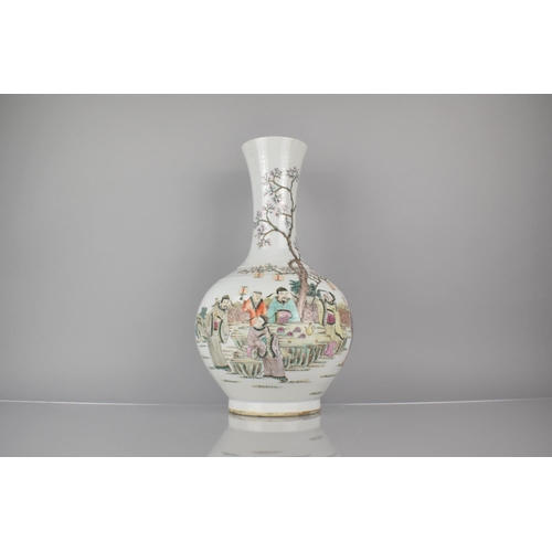 426 - A Chinese Republic Period Vase of Bottle Form with Globular Body and Flared Neck decorated in the Fa... 