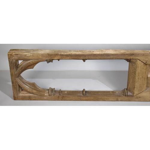 396 - An Early 19th Century Gothic Oak Architectural Panel, With An Open Gothic Arch Over A Linenfold Pane... 