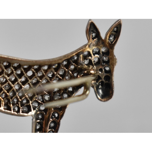 9 - An Early/Mid 20th Century Diamond Encrusted Brooch, Donkey, Mixed Cut Stones incorporating Rose Cut,... 