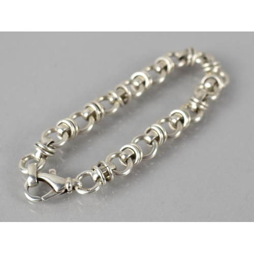 162 - A Silver Fancy Link Bracelet, Lobster Clasp and with Import Mark for Birmingham Makers Mark FA, 25.2... 