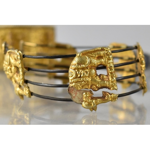 207 - A Collection of Eastern Jewellery to include Gilt Hinged Bangle with Three Panels Depicting Dancing ... 