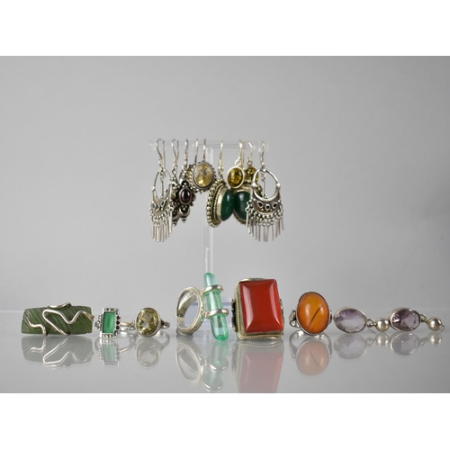 171 - A Collection of Modern and Vintage Jewelled Silver and White Metal Jewellery Items to include Amethy... 