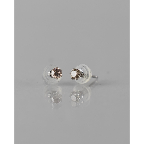 66 - A Pair of Platinum and Diamond Stud Earrings Featuring Round Brilliant Cut Diamonds In Six Claws, (W... 