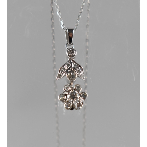 79 - A Very Pretty 14ct White Gold and Diamond Pendant Set with Round Brilliant Cut and Round Cut Diamond... 