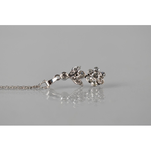 79 - A Very Pretty 14ct White Gold and Diamond Pendant Set with Round Brilliant Cut and Round Cut Diamond... 