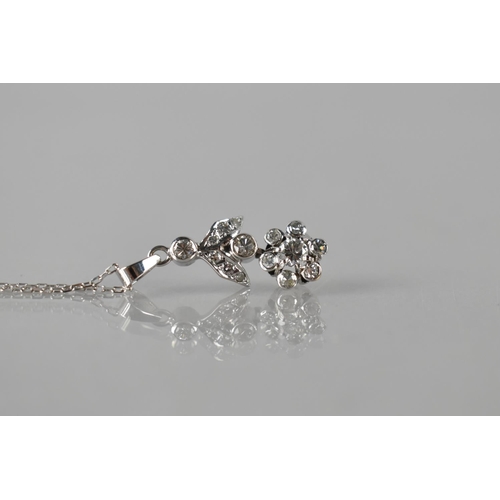 79 - A Very Pretty 14ct White Gold and Diamond Pendant Set with Round Brilliant Cut and Round Cut Diamond... 