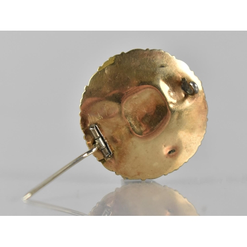 86 - A 19th Century Mourning Brooch, Central Glazed Panel Revealing Twisted Lock of Hair, Black Enamel Fr... 