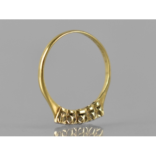 92 - An Antique 18ct Gold and Platinum Five Stone Diamond Ring, Central Round Cut Diamond Measuring Appro... 