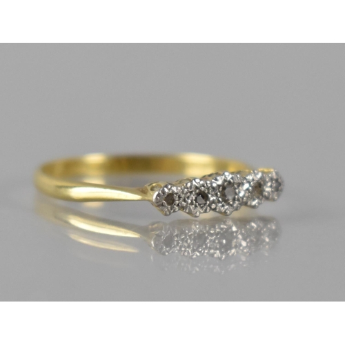 92 - An Antique 18ct Gold and Platinum Five Stone Diamond Ring, Central Round Cut Diamond Measuring Appro... 
