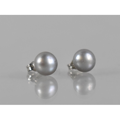 200 - A Boxed Pair of Silver and Pearl Earrings, Silvered Pearls Approx 8mm Diameter, Posts Stamped 925 wi... 