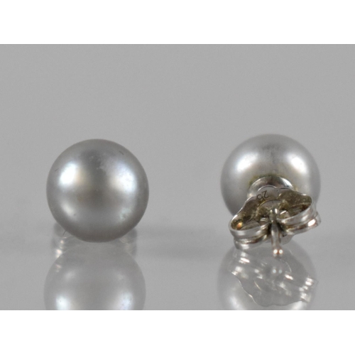 200 - A Boxed Pair of Silver and Pearl Earrings, Silvered Pearls Approx 8mm Diameter, Posts Stamped 925 wi... 