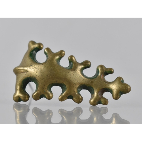 148 - Kalevala Koru: A Bronze Finnish 'Oksasolki' or Branch Brooch, Signed to Back KK, 54mm Long 30mm Wide