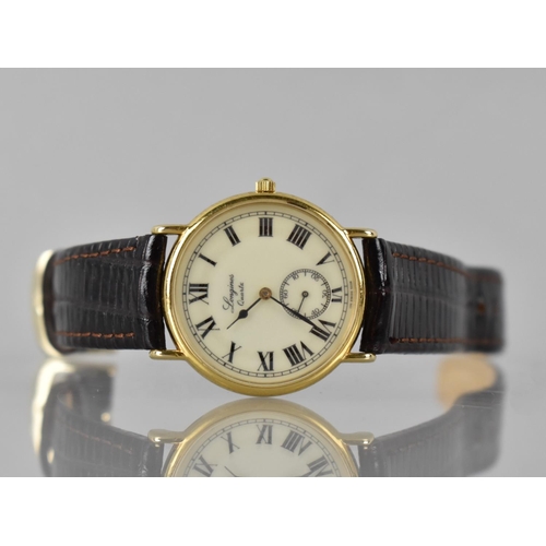 120 - A Gents Longines Wrist Watch, The Charleston, Cream Enameled Dial with Black Hands, Roman Numerals a... 
