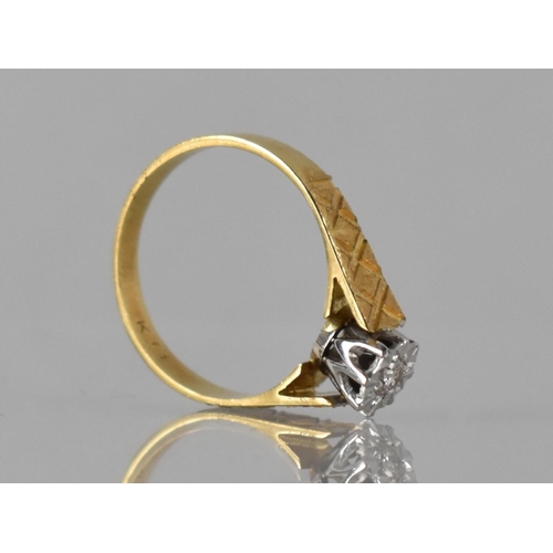 27 - An 18ct Gold and Diamond Solitaire Ring, Round Brilliant Cut Stone Measuring 3mm Diameter in White M... 