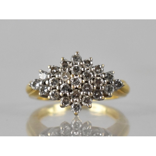 37 - A 18ct Gold and Diamond Cluster Ring, 25 Round Cut Diamonds Each Approx 1.8mm Diameter, Prong Set in... 