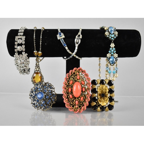 234 - A Collection of Various Vintage Costume Jewellery to comprise Mazer Bros Rhinestone Necklace, Two Cz... 