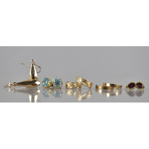 107 - A Collection of Gold and Gold Coloured Metal Earrings to include 9ct Gold Hooped Earrings, 9ct Gold ... 