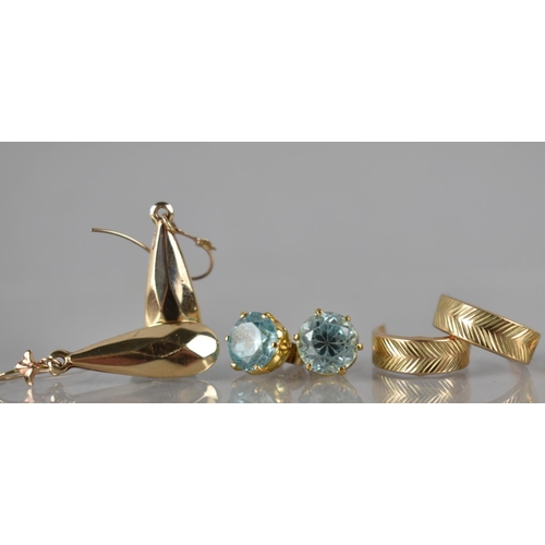 107 - A Collection of Gold and Gold Coloured Metal Earrings to include 9ct Gold Hooped Earrings, 9ct Gold ... 