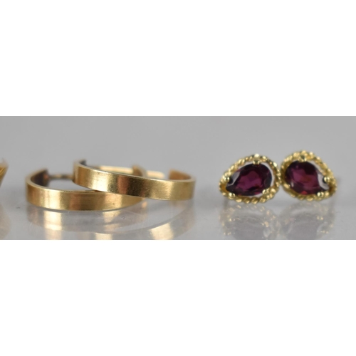 107 - A Collection of Gold and Gold Coloured Metal Earrings to include 9ct Gold Hooped Earrings, 9ct Gold ... 